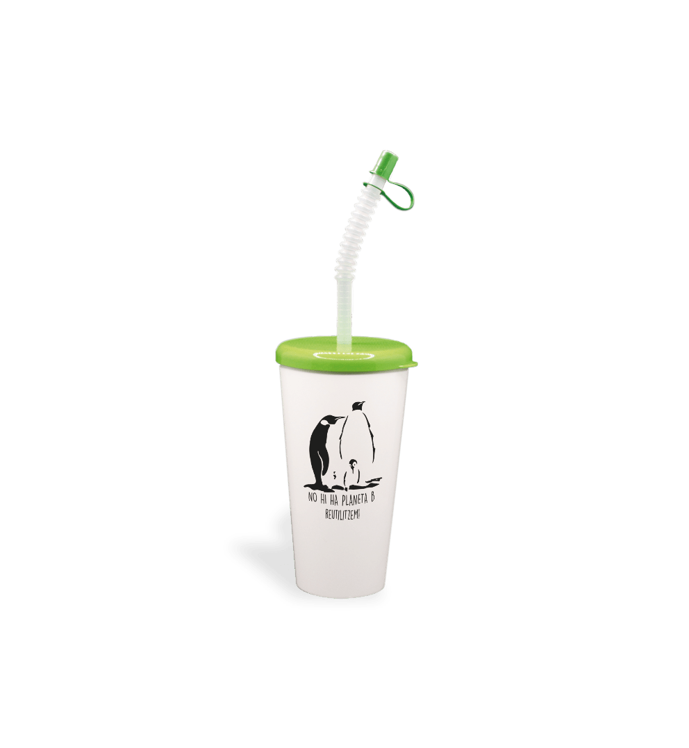 Vaso de 60cl Personalizable y reutilizable a todo color (IML) Con tapa y tapón - Imagen 2